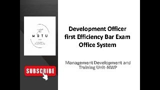 Development Officer first Efficiency Bar Exam office System [upl. by Nimsay]