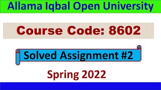 8602 solved assignment 2  assignment aiou [upl. by Prudhoe]