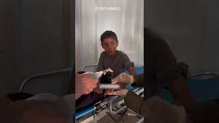 Palestinian child recites Quran to calm down while being treated [upl. by Amaleta363]