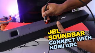 How To Connect JBL Soundbar To Your TV With HDMI ARC Cable [upl. by Heath]