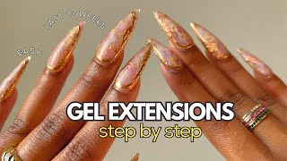 How To Do Gel X Nails at Home  Prep Routine For Lasting Results  Pink Marble Nails Tutorial [upl. by Oicnedurp]