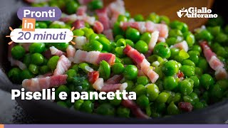 PISELLI CON PANCETTA IN PADELLA ricetta facile e veloce [upl. by Siegel]