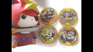 Merican Legendary Yokai 4 medals Yokai Watch Gold Medal Japan Version Sound Voice with QR Code 12 [upl. by Ahsilat]