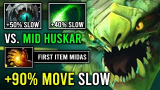 WTF Cant Move 90 Slow Universal Carry Viper Solo Mid Against Huskar Dota 2 [upl. by Enyahc]