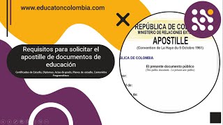 Requisitos para el apostille Diplomas [upl. by Notloc216]