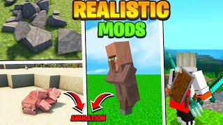 TOP 20 BEST REALISTIC MODS FOR MCPE 121  I INSTALLED 20 REALISTIC MODS IN MCPE 121 [upl. by Teador]