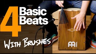 4 Basic Cajon Beats with Brushes  Cajon Tutorial [upl. by Leilani]