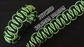 HOW TO MAKE STITCHED SOLOMONS DRAGON PARACORD BRACELET EASY PARACORD TUTORIAL DIY [upl. by Zetana]