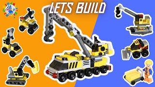 Lego Construction Team Construction Set MINI VEHICLES Tutorial SATISFYING Mini Blocks [upl. by Trace498]