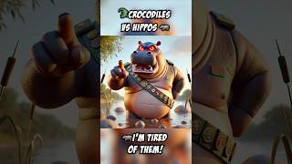 🐊Crocodiles vs Hippos 🦛 aiaigeneratedcartoonepicbattlecrocodilehippo [upl. by Einahpit918]