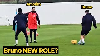 Ruben Amorim push Bruno Fernandes with new role after joins 2nd Man United training under Amorim [upl. by Dallas]