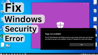 windows security error windows 10 11  Your IT administrator has limited access  sr tech 360 [upl. by Kliman]