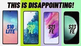 Samsung Galaxy S10 Lite vs S20 FE vs S21 FE vs S23 FE Comparison With REALISTIC 3D Models [upl. by Eerrehs]