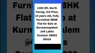 98662 09424  49 Lakhs  3BHK 1365 Sft Flat For Sale  Kurmannapalem  Vizag Offers [upl. by Acalia]