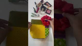 Makeup Kit Made From Fabric Scraps shorts scrapfabric [upl. by Boyer]