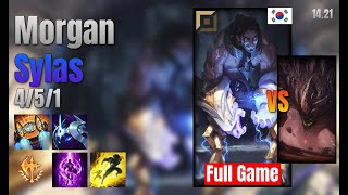 Morgan Top Sylas vs Malphite lol KR solo rank Full Game 1421 [upl. by Elke]