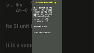 Physics Class 11What Is Instantaneous Velocity shorts [upl. by Ahsika]