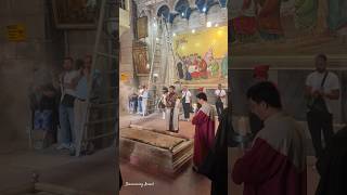 Christian ceremony of worship at the Church of the Holy Sepulchre Israel 2024 [upl. by Ludwog]