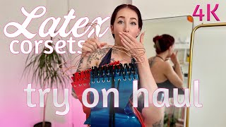 4K LATEX CORSETS Try On Haul  with Esluna [upl. by Selimah698]