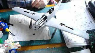 Airfix North American Mustang MkIVA P51K scale 124 Part 3 Wings amp Gear [upl. by Mandeville]