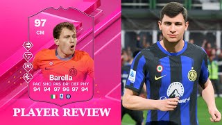 100K🫣 97 FUTTIES Barella Player review  EA FC 24 [upl. by Tol517]