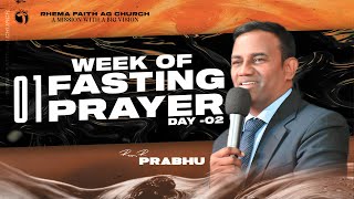 LIVE  Fasting Prayer  Day2  1200 PM  WORSHIP amp WORD OF GOD BY REVRPRABHU agchurch [upl. by Theobald]