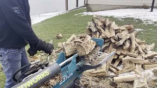 Log Splitting Yardwords 25 Ton [upl. by Esinej]