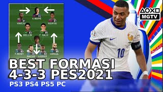 Formasi Terbaik 433 Pes2021 Update 2024 PS3 PS4 PS5 PC [upl. by Calandria]