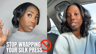 How To Maintain Your Silk Press amp Curls Overnight Without Wrapping  Pin Curls Tutorial [upl. by Eugaet]