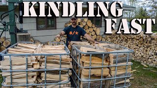 The Fastest Way To Make Kindling  A Vertical Log Splitter [upl. by Aitel]