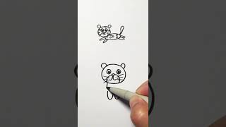 How to draw a cheetah cheetah and leopard simple drawing childrens drawing learn it once T [upl. by Redna]