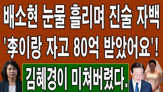 속보 CCTV에서 드러난 충격적인 진실 배소현 눈물 흘리며 진술 자백 배소현 80억이 이재명 치명타 김혜경이 미쳐버렸다 민주 지금 초토화 [upl. by Stormi]