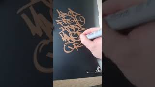 golden sharpie graffiti alphabet 😎🤛 shorts handstyle graffiti subscribe [upl. by Ertnom]