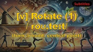 v Rotate meaning turn around central point with 5 examples [upl. by Uliram]