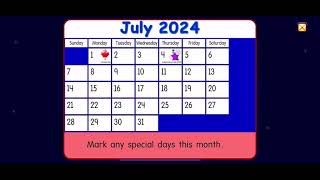 Starfall Calendar July 4 2024 [upl. by Catrina401]