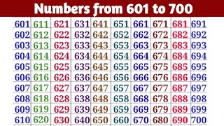 Numbers from 601700 in English  Learn Numbers from 601 to 700  number [upl. by Xel]