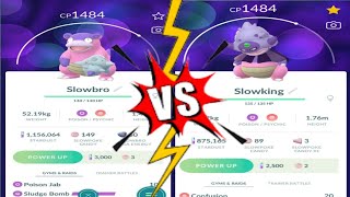 Galarian slowpoke vs galarian slowking very slow battle pokemon go🐌🐌 [upl. by Orimar948]