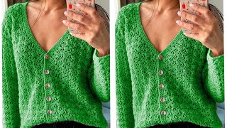 Amazing 💯💫👌Crochet Cardigan sweater pattern new crochet women sweater vest stitch [upl. by Gomez]