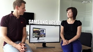 Samsung UE590 UHD GamingMonitor Interview Lesertest  AllroundPCcom [upl. by Jorie]