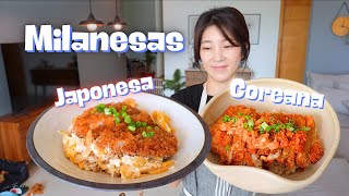 Milanesa Coreana🇰🇷 y Japonesa🇯🇵ㅣPicante y Salado Dulce 😋 [upl. by Otreblig]