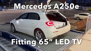 MercedesBenz A250e  Fitting 65” LED TV in the Trunk [upl. by Lanni]