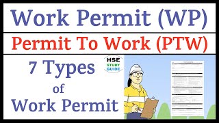 7 Types of Work Permit  Permit To Work PTW  Work Permit System  HSE STUDY GUIDE [upl. by Genia721]