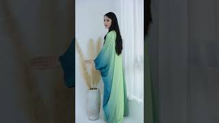 Loriya Abaya 2024 Womens Dresses Elegant Ombre Color Kaftan Abaya Batwing Style abaya dress [upl. by Alveta]