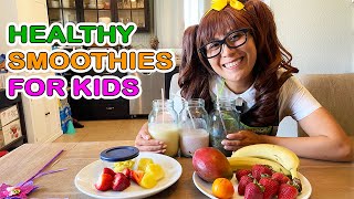 Smoothies for Kids  Soso Makes 3 HEALTHY Yummy Smoothies [upl. by Nylhtiak]