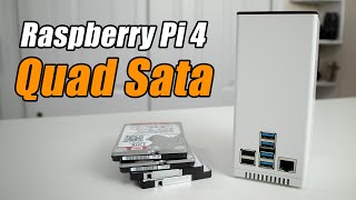 Full Setup Quad Sata Hat for Raspberry Pi 4 NAS Review [upl. by Gnot61]