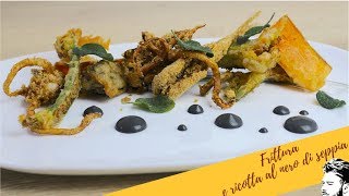 Frittura con salsa al nero di seppia e ricotta di bufala [upl. by Holbrook]