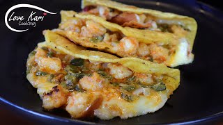 My Favorite Cheesy Shrimp Tacos Gobernador con Camaron [upl. by Adnalra15]