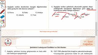 Coğrafya Engin SURAL 11Sınıf Şehirlerin Fonksiyonları soru çözümü [upl. by Jeffie]