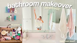 aesthetic bathroom transformation💌extreme organization amp decorating  tour [upl. by Gaulin]