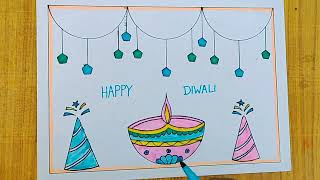 Diwali drawingdiwali drawing posterstep by stepdiwali arthow to draw diwali postertrending [upl. by Dadivitan293]